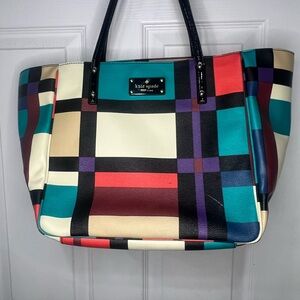 Kate Spade Colorful Checkered Tote